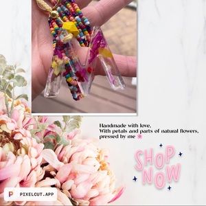 Handmade letter keychain